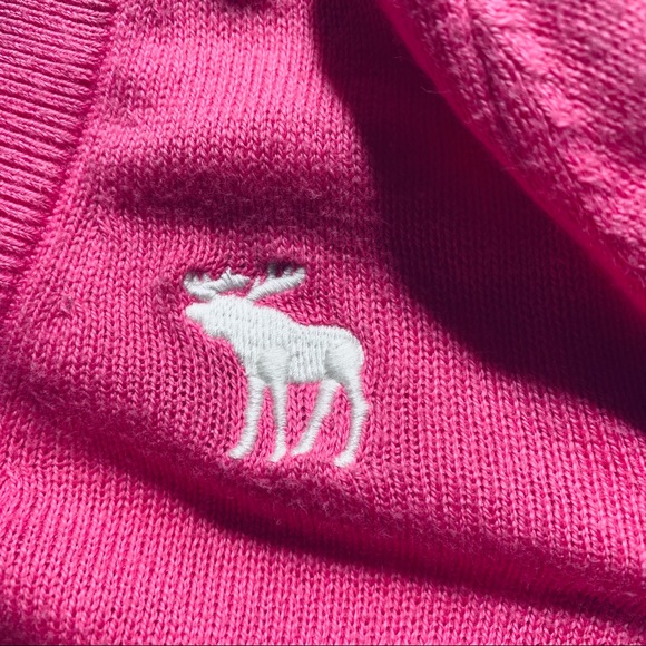 🇺🇸 ABERCROMBIE AND FITCH neon pink cotton sweater size S - Picture 4 of 7
